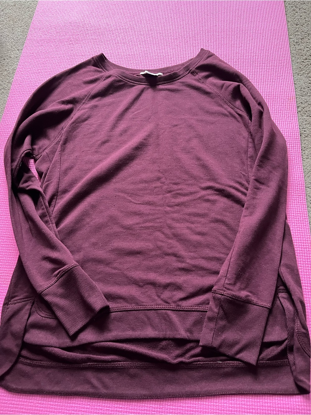 Danskin Women's Plum Long-Sleeve Pullover Sweatshirt